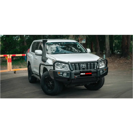 Silver off-road vehicle with elite steel bullbar for Toyota Prado 150 2009-2013