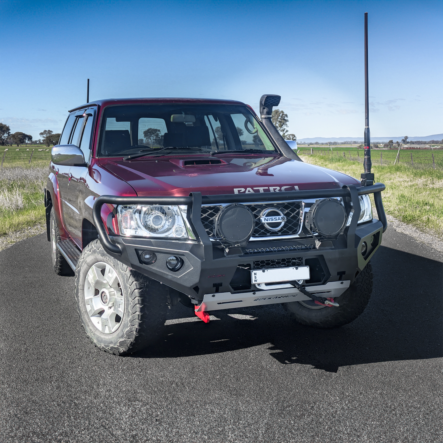 Rockarmor GT Hoop Nissan Patrol GU4 Bullbar Combo