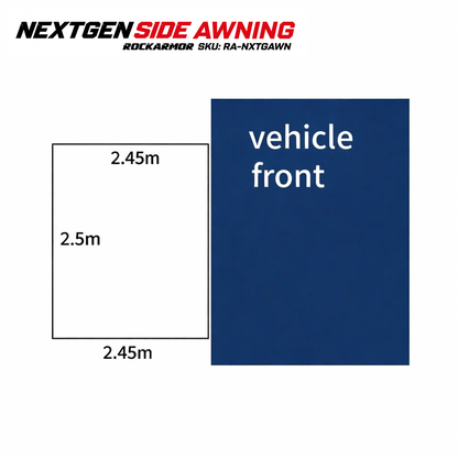 Rockarmor Next Gen Side Pull Out Free Standing Awning