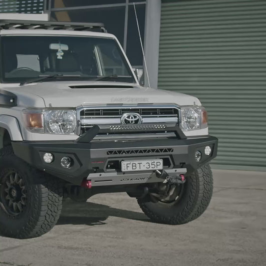 Rockarmor Gt Steel Hoopless Bullbar Combo Pack - Toyota Landcruiser 76,78,79 2007-2023