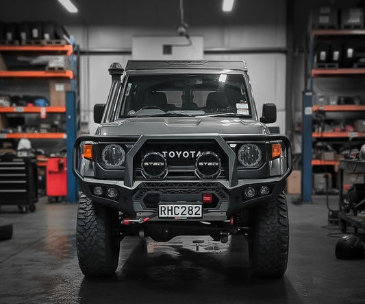 Rockarmor GT Hoop Bullbar Landcruiser 79 Facelift 23+ Circle Headlight