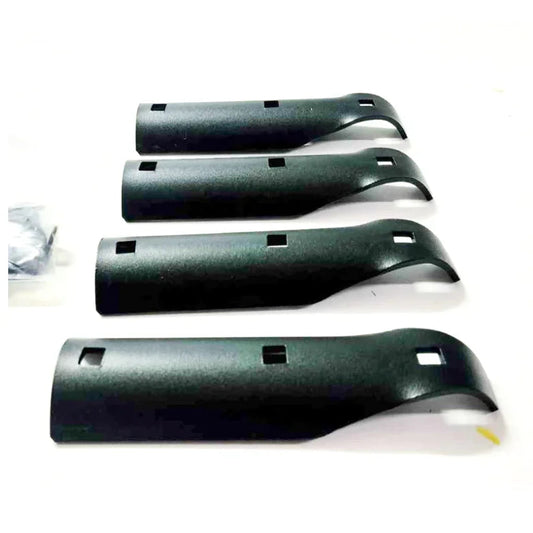 Black plastic roof rack end caps for Rockarmor 50-52mm brush bar clamps