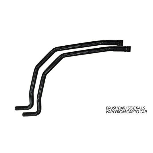Black metal brush bars for Ford Ranger PX1 bull bar in Rockarmor Brush Bars series