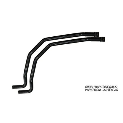 Black metal rockarmor brush bars designed for toyota hilux gt bullbar to protect side panels and enhance durability
