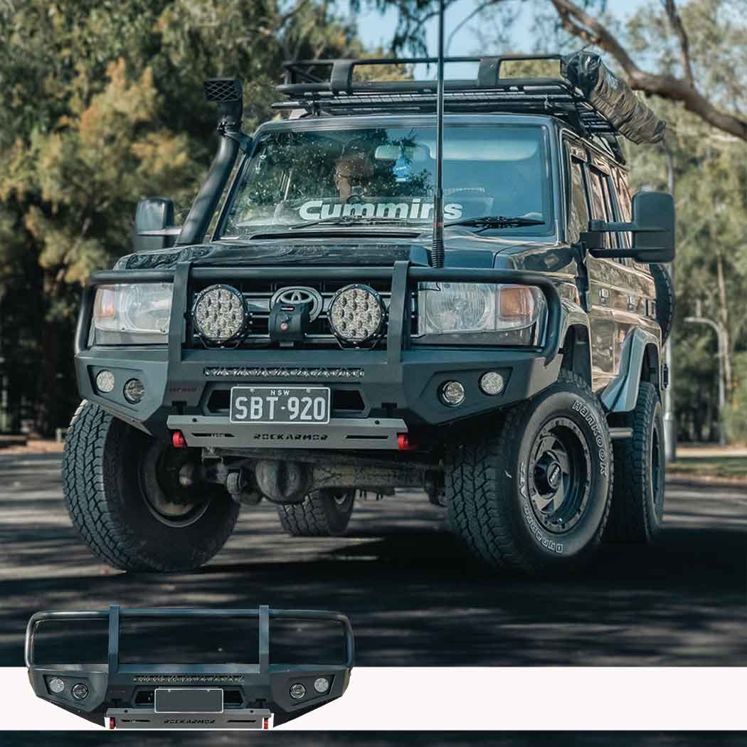 Rockarmor Gt Hoop Steel Bullbar - Toyota Landcruiser 78 Troopy 03/2007 - 08/2022 (Full Bar Replacement)