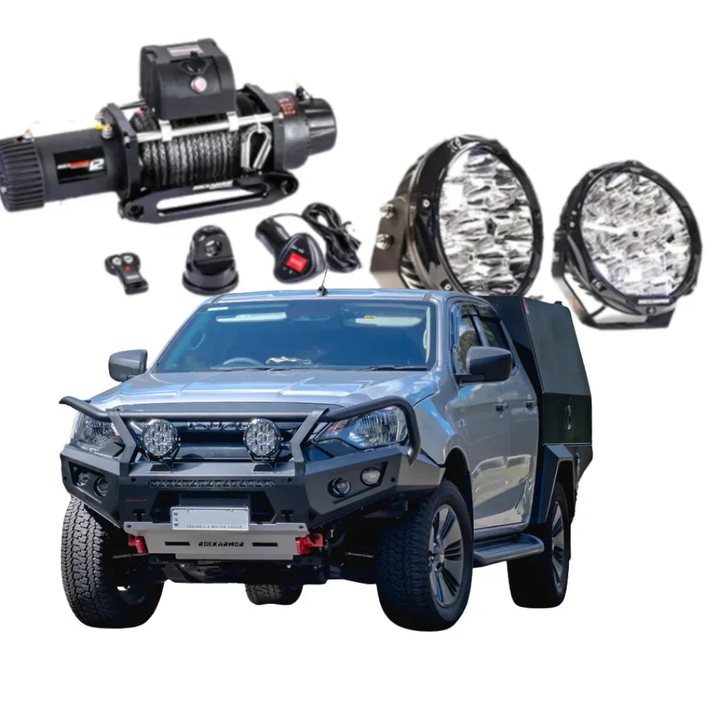 Rockarmor Gt Hoop Steel Bullbar Combo - Isuzu Dmax 2024+ FL (Full Bar Replacement)