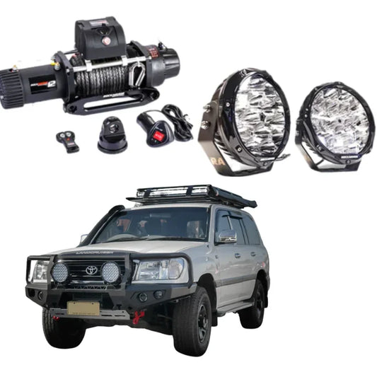 Rockarmor Gt Hoop Steel Bullbar Combo Package - Landcruiser 105 Series 98-07 (Full Bar Replacement)