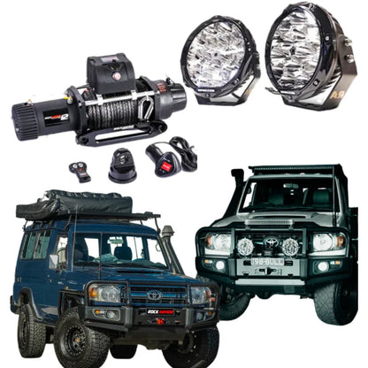 Rockarmor Premium Bullbar Frontal Combo To Suit Toyota Lancdruiser 76,78,79 2005 + - Winch Bar Combo