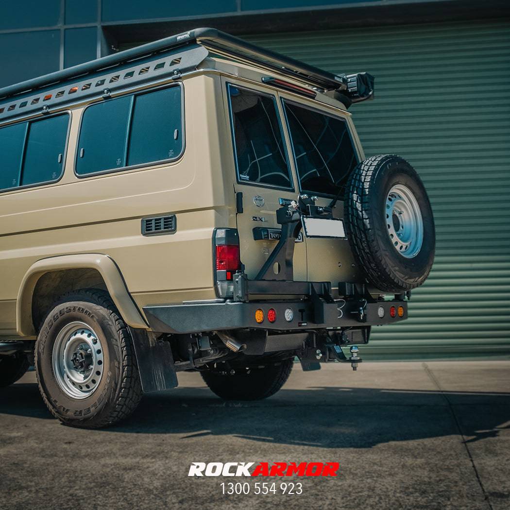 Rockarmor Steel Dual Wheel Carrier - Toyota Landcruiser Fj76 Fj78 1992-2006 Troopy Wagon