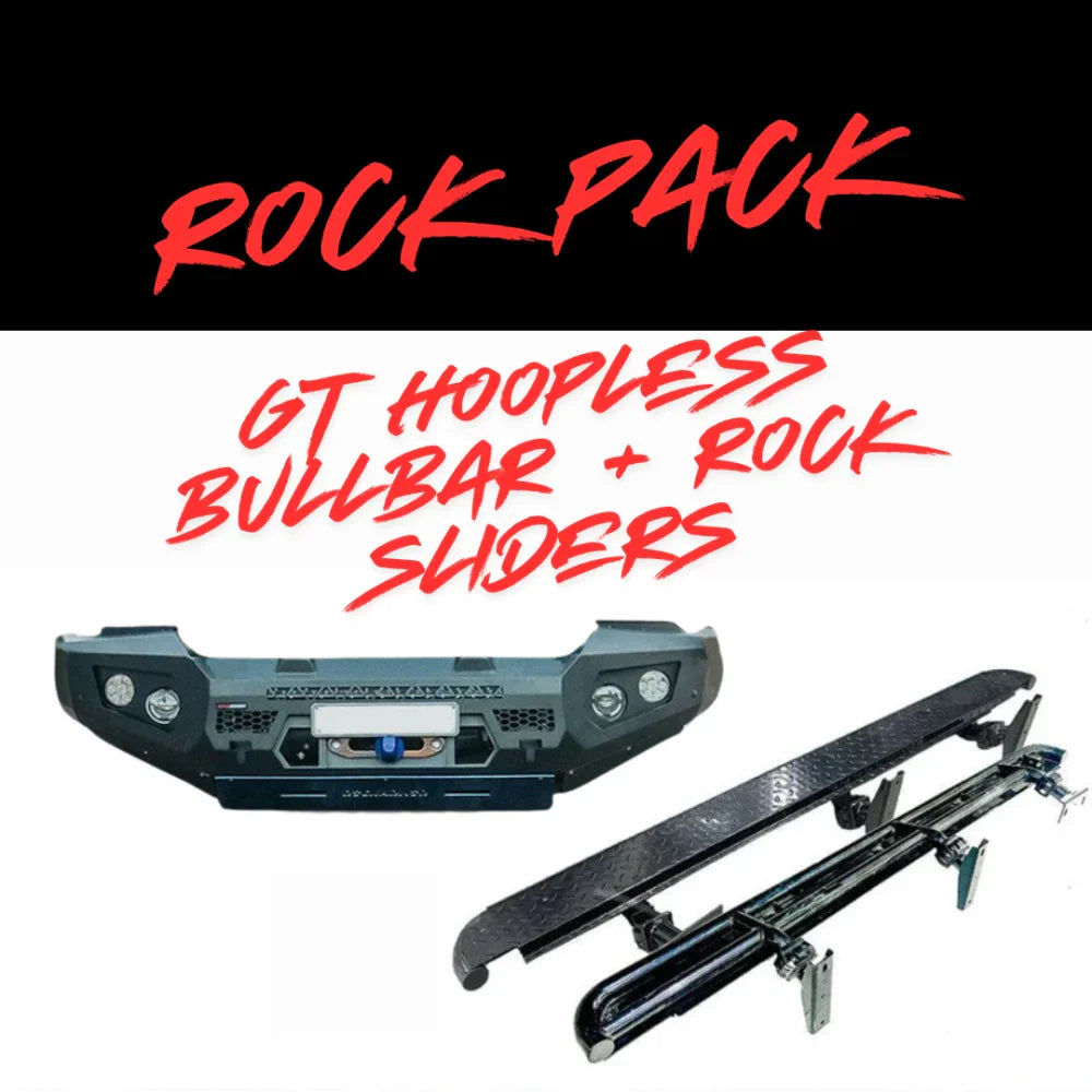 Rockarmor Rock Pack — Mitsubishi Triton MQ | GT Hoopless Bullbar + Rock Sliders