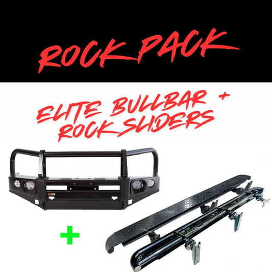 Rockarmor Rock Pack — Toyota Prado 150 Tear Drop 2013-18 | Elite Hoop Bullbar + Rock Sliders
