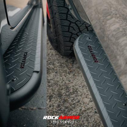Rockarmor Steel Rockslider Side Steps To Suit Mitsubishi Triton Ml/Mn 2006+ Dual Cab